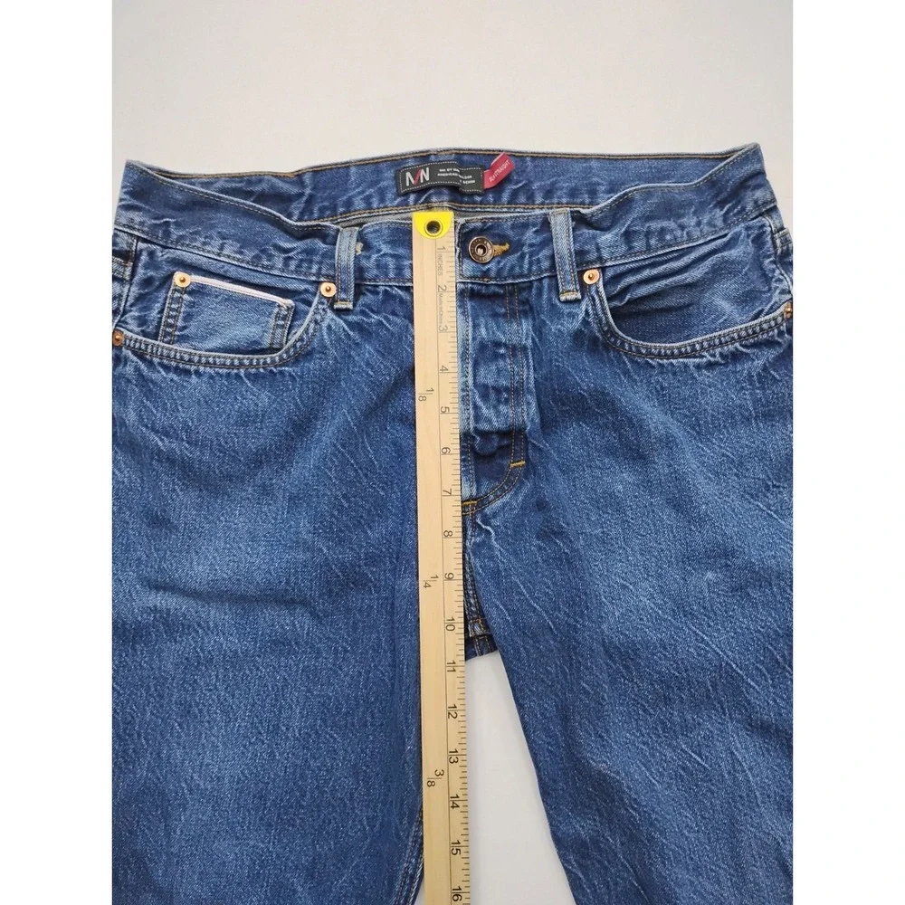 Marc Nelson‎ Slim Straight Button Fly Selvedge Denim Jeans Dark Wash 37 (32x28)